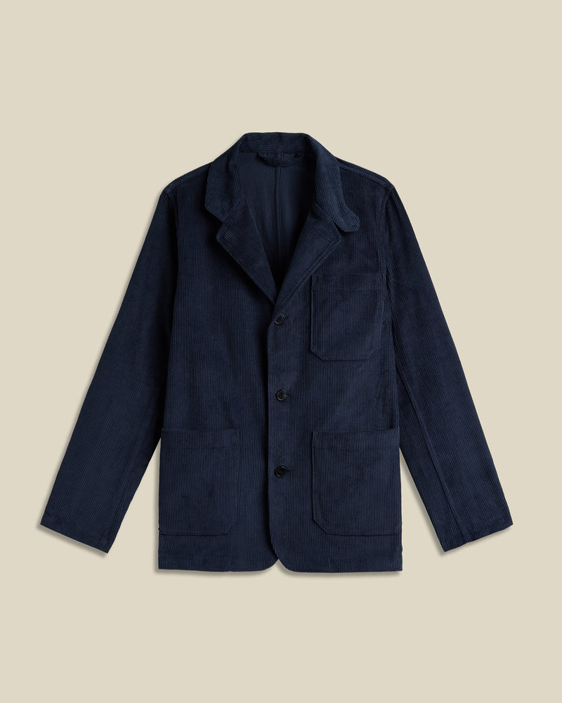 portuguese flannel Working Blazer Cord - Navy