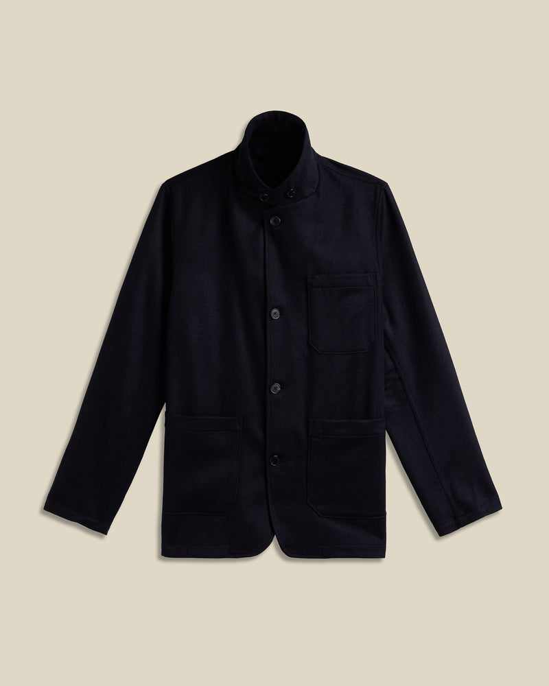 Portuguese Flannel Working Blazer Wool - Navy