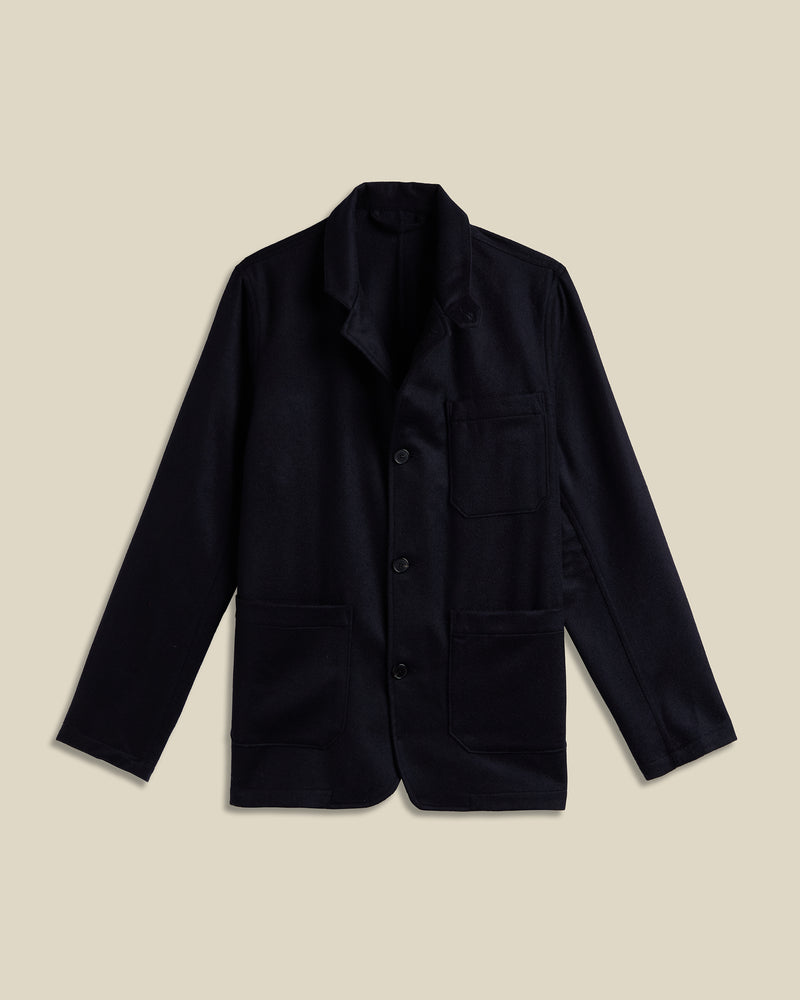 portuguese flannel Working Blazer Wool - Navy
