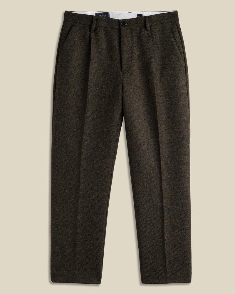 portuguese flannel Single Pleat Trousers - Forest Green