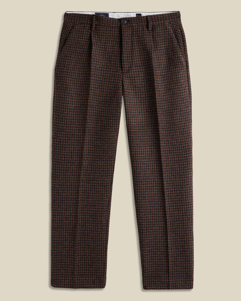 portuguese flannel Single Pleat Trousers - Pied Poule