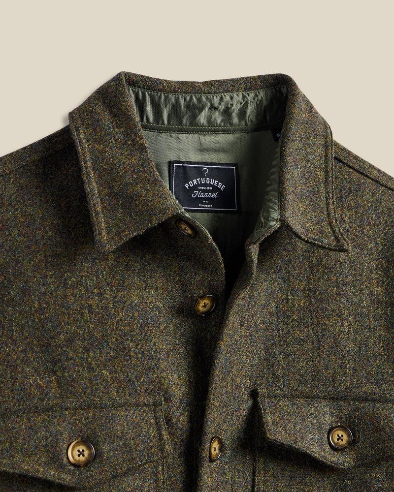 Portuguese Flannel Wool Field Overshirt - Forest Green