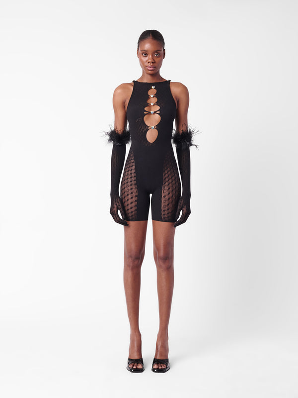 poster girl Jetta Jumpsuit x Gwenevere Gloves Set Jet Black