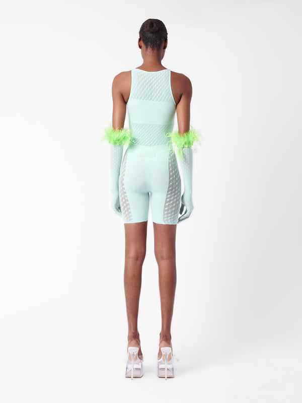 Poster Girl Jetta Jumpsuit X Gwenevere Gloves Set Soft Turquoise