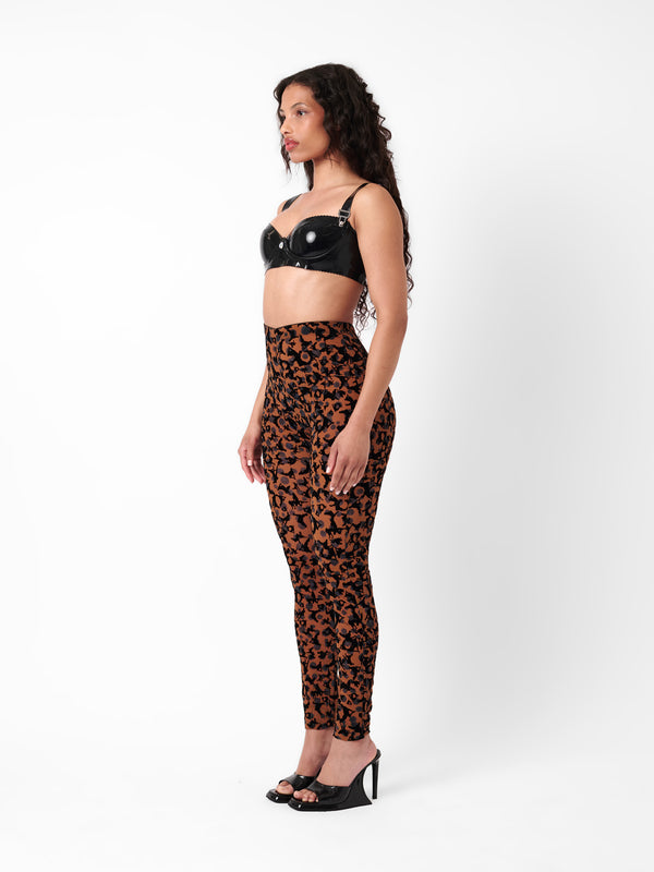 Poster Girl Knockout Leggings Chestnut Leopard Print
