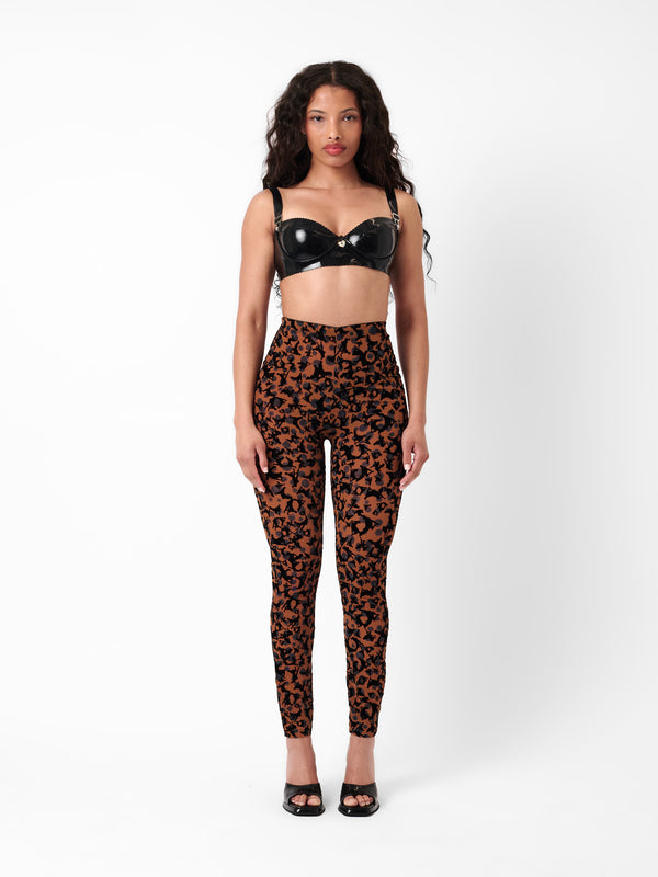 poster girl Knockout Leggings Chestnut Leopard Print