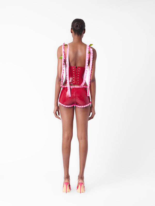 Poster Girl Annamaria Latex Top Burgundy