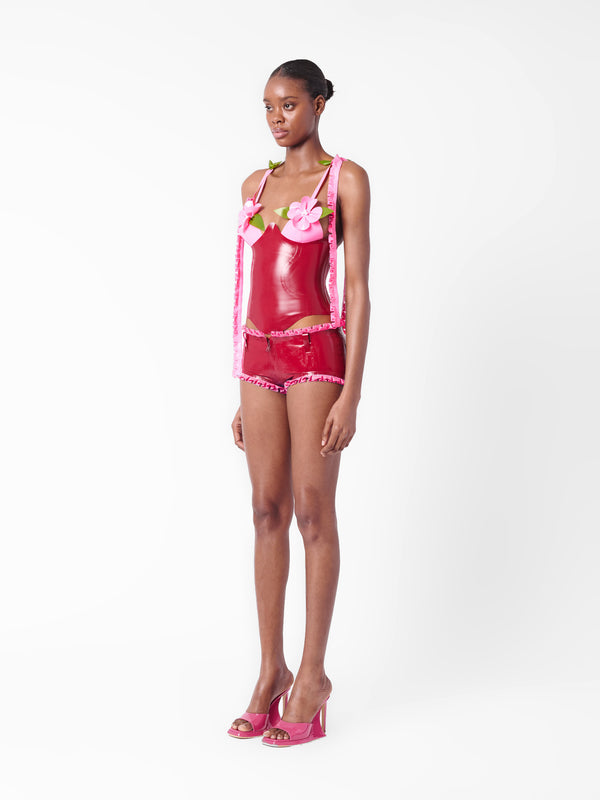 Poster Girl Annamaria Latex Top Burgundy