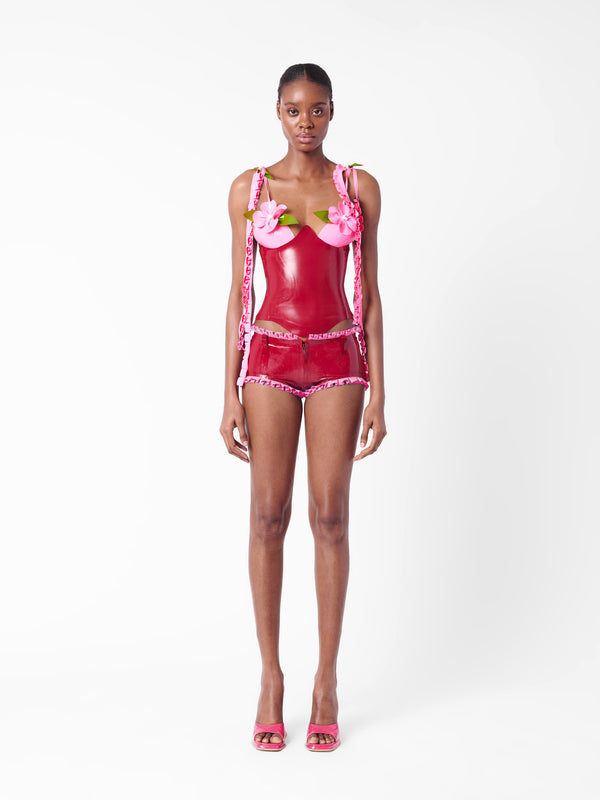 poster girl Annamaria Latex Top Burgundy