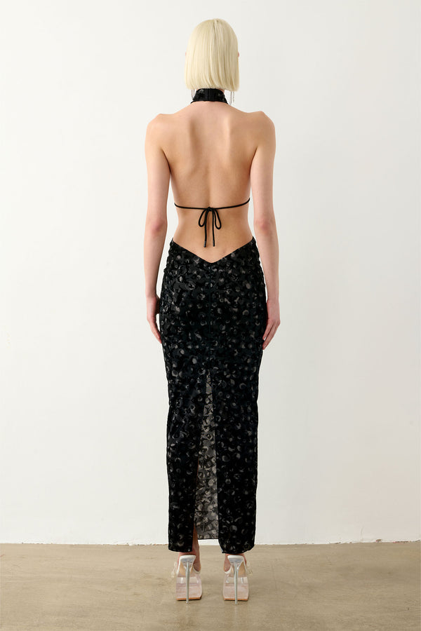 Poster Girl Bare Dress Black Leopard Print