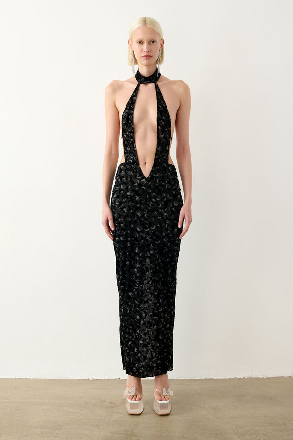 poster girl Bare Dress Black Leopard Print