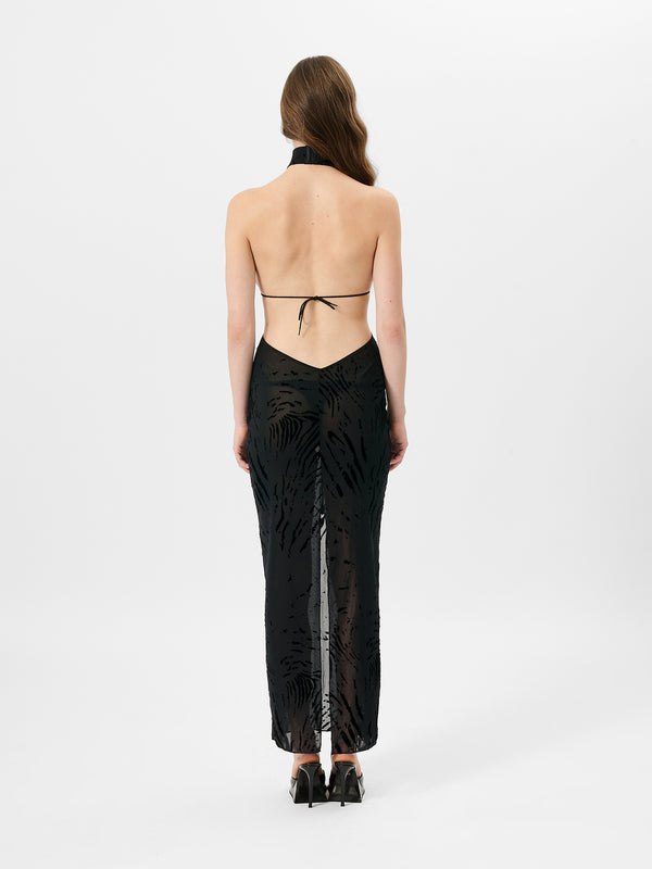 Poster Girl Bare Dress Black Zebra Print