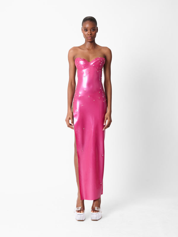 poster girl Bunny Latex Maxi Dress