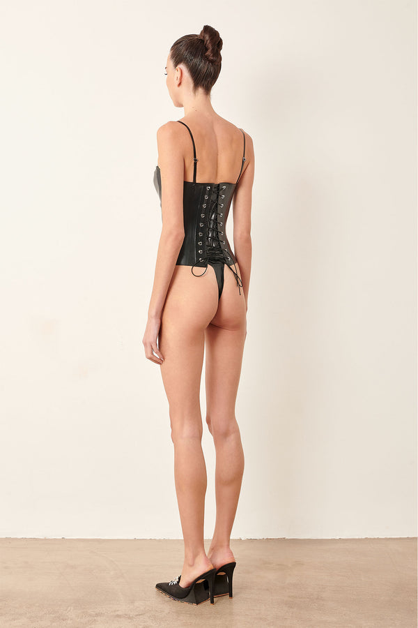 Poster Girl Candice G Latex Thong Black