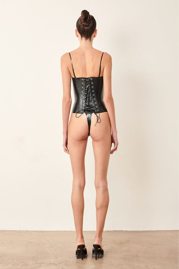 Poster Girl Candice G Latex Thong Black