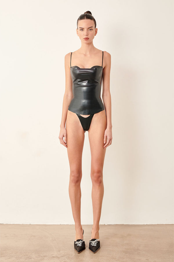 poster girl Candice G Latex Thong Black