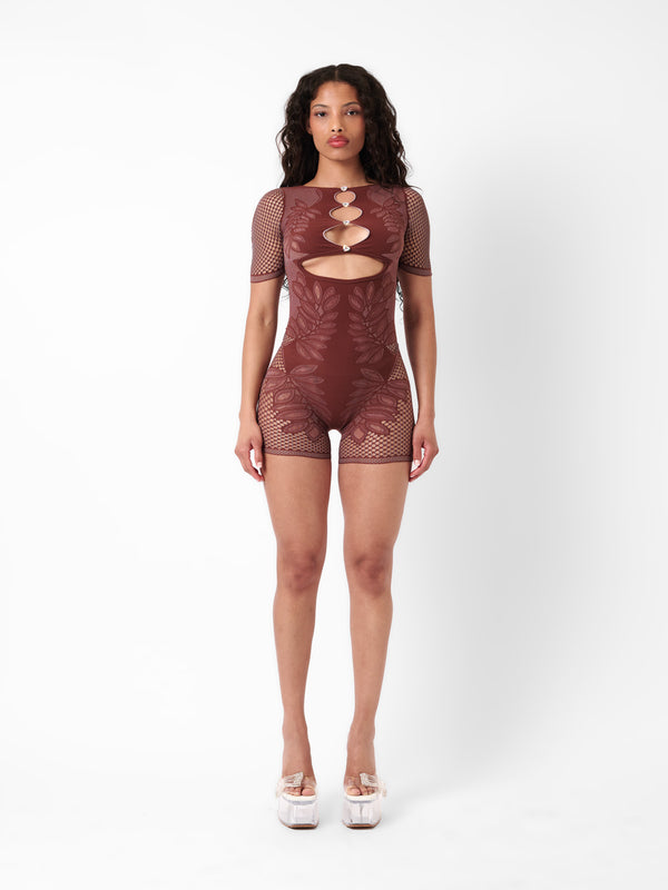 poster girl Dinero Playsuit Old Money Brown