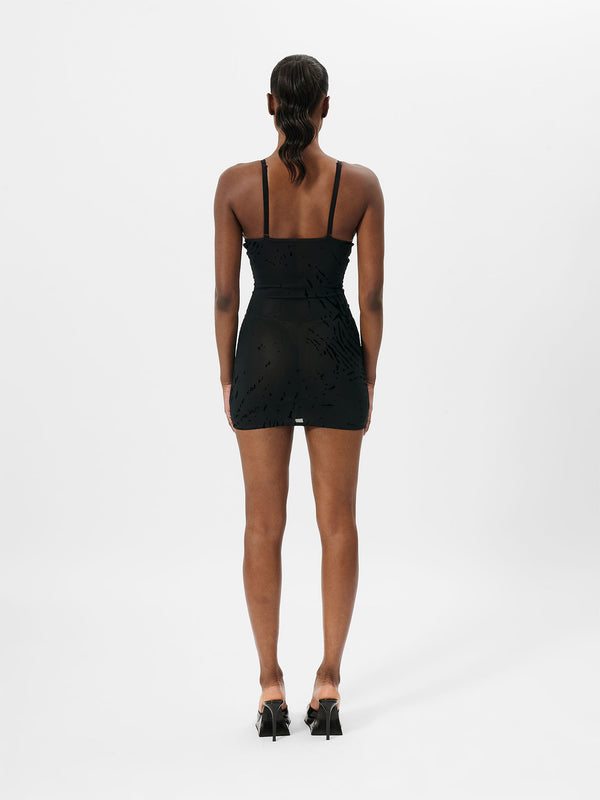 Poster Girl Doll Dress Black Zebra Print