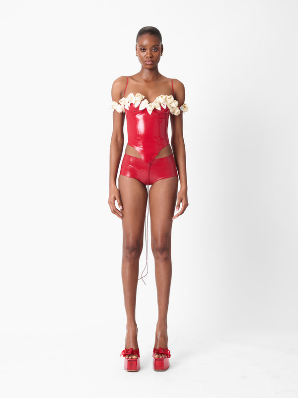 poster girl Fantasy Corset Top Red