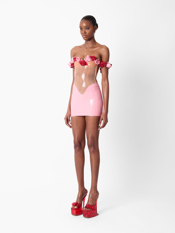 Poster Girl Fantasy Latex Dress Pink