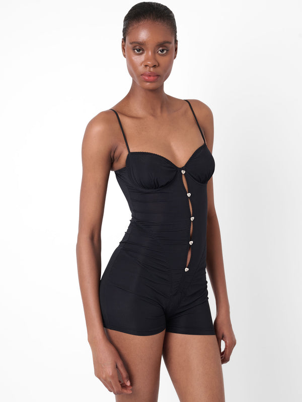 Poster Girl Goldie Playsuit Black