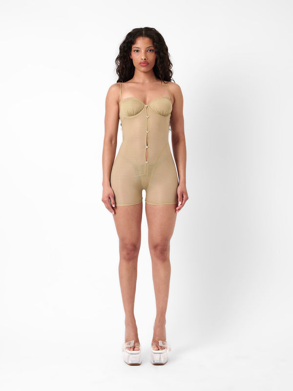 poster girl Goldie Playsuit Taupe