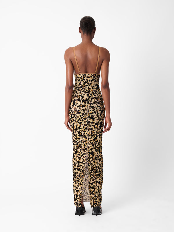 Poster Girl Hun Dress Beige Leopard Print