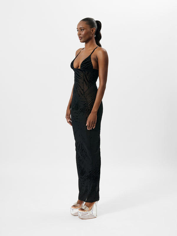 Poster Girl Hun Dress Black Zebra Print