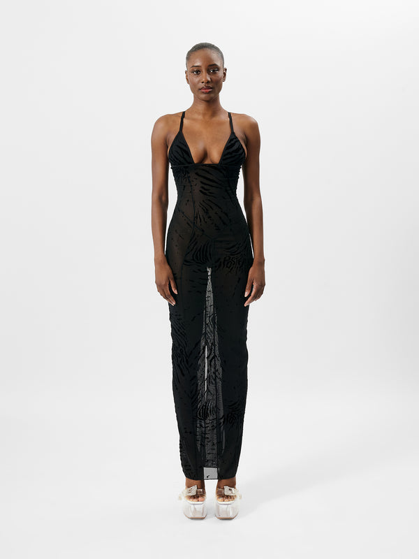 poster girl Hun Dress Black Zebra Print