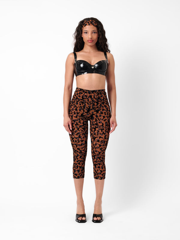 poster girl Knockout Capris Chestnut Leopard Print