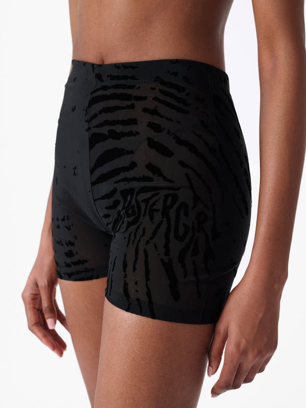 Poster Girl Knockout Shorts Black Zebra Print