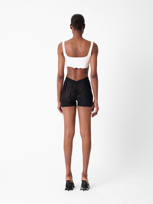 Poster Girl Knockout Shorts Black Zebra Print