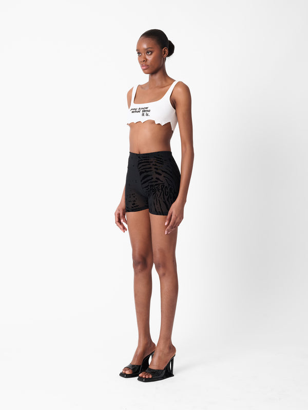 Poster Girl Knockout Shorts Black Zebra Print