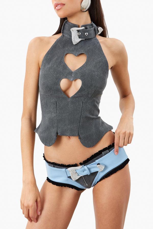 Poster Girl Oshun Leather Chaps Blue