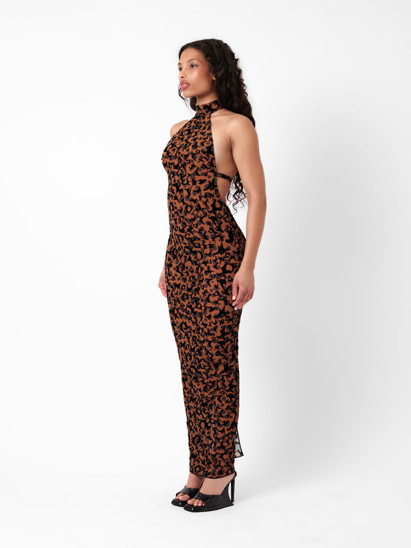 Poster Girl Panther Dress Chestnut Leopard Print