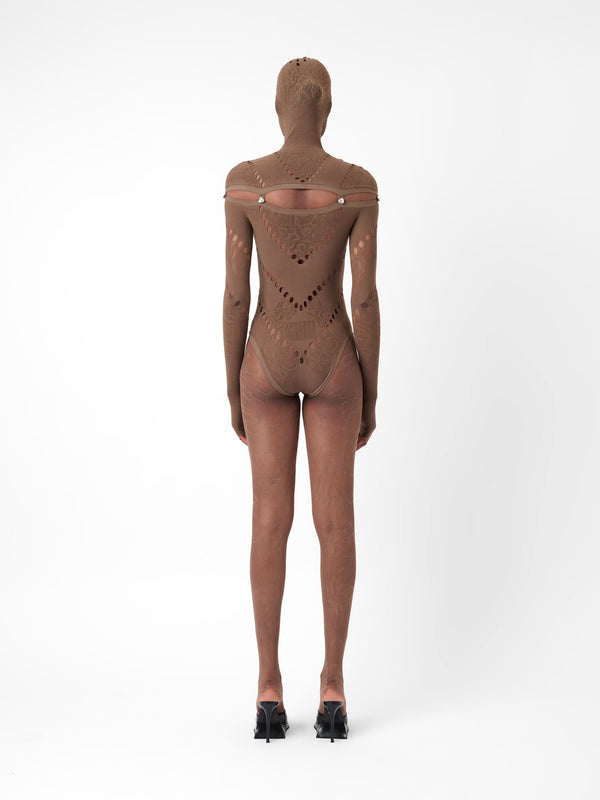 Poster Girl Pearl Bodysuit Kahlua Brown