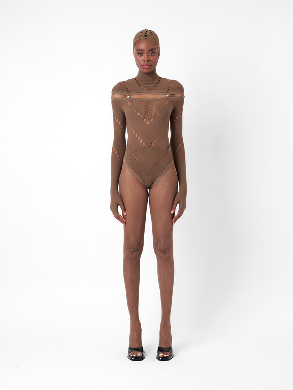 poster girl Pearl Bodysuit Kahlua Brown
