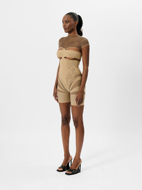 Poster Girl Pollard Playsuit Beige