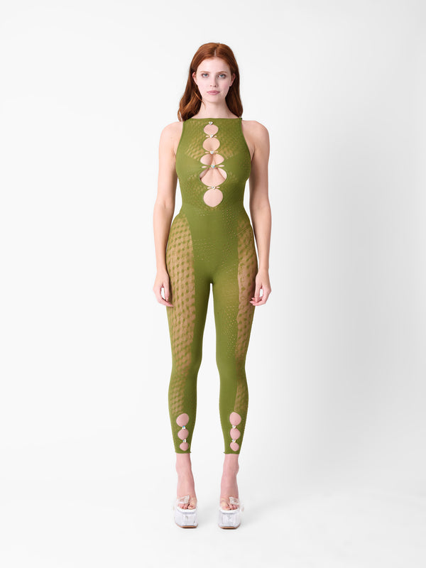 poster girl Rhinestoned Janice Jumpsuit Spearmint