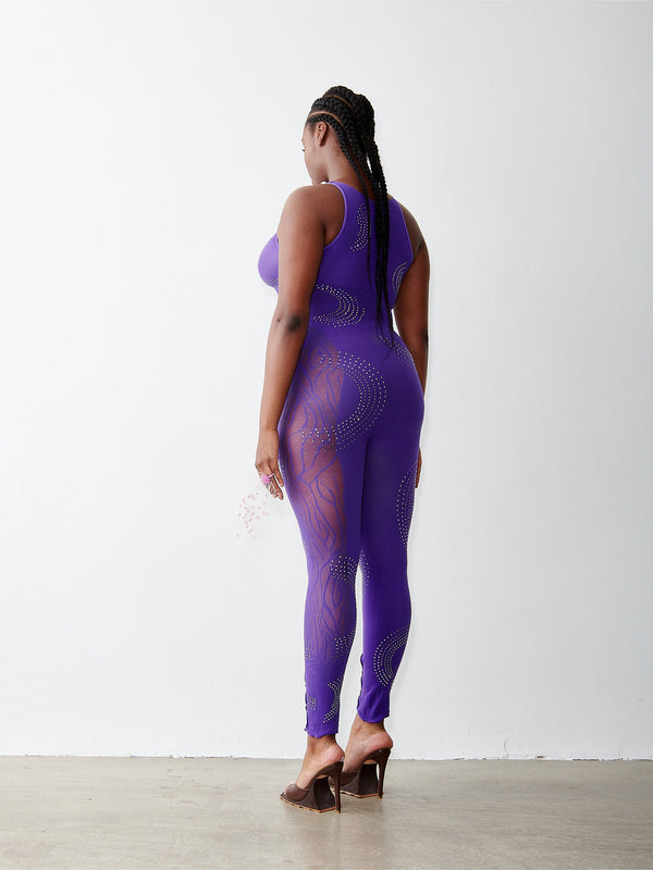 Poster Girl Rhinestoned Janice Jumpsuit Twilight