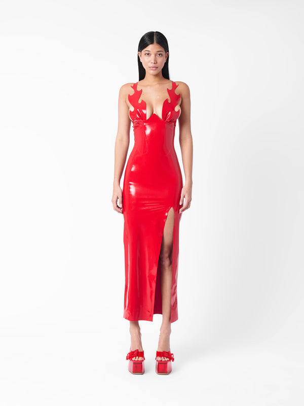 poster girl Roast Latex Dress Red