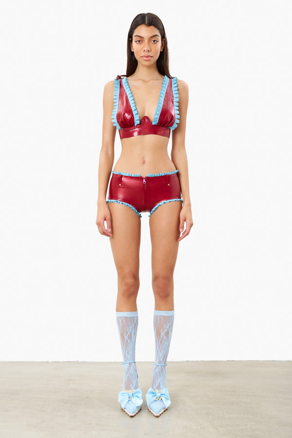 Poster Girl Salma Latex Bra Burgundy