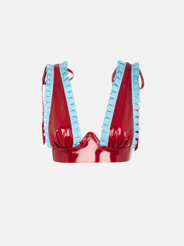 poster girl Salma Latex Bra Burgundy