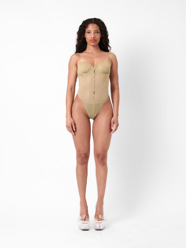 poster girl Vixxen Bodysuit Taupe