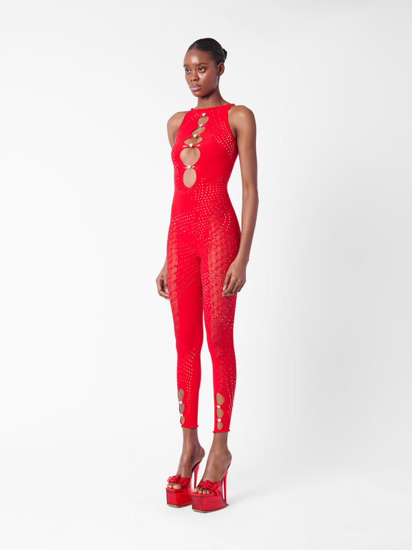Poster Girl Rhinestoned Janice Jumpsuit Heartbreaker