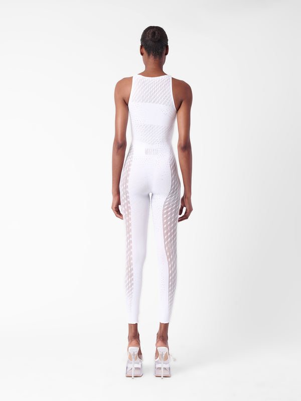 Poster Girl Rhinestoned Janice Jumpsuit Optic White