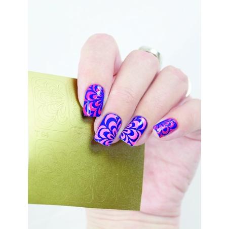 postquam NAIL ART VINYL MASK. GOLD FLOWERS