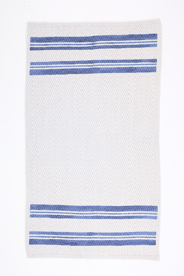 pour les femmes Hand-Painted Italian Mat - Blue Stripe