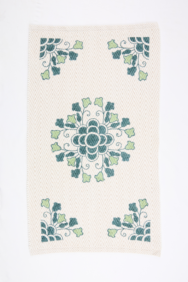 pour les femmes Hand-Painted Italian Mat - Green Floral