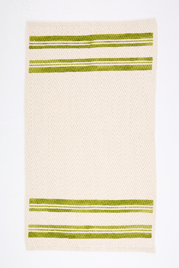 pour les femmes Hand-Painted Italian Mat - Green Stripe